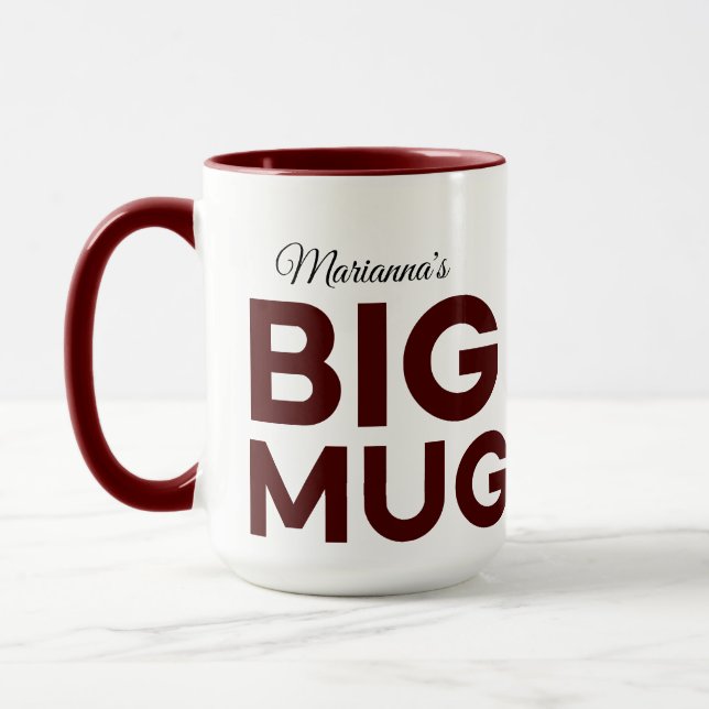 Caneca Big Mug Castanho | Huge Mug | Nome Personalizado d (Esquerda)