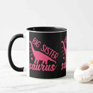 Caneca Big Sister Saurus a rosa