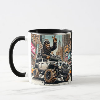 Caneca Bigfoot Cruises através da NYC em uma disputa jipe