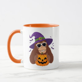 Caneca Bigfoot Witch with Pumpkin Halloween