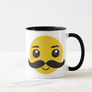 Caneca Bigode Kawaii Sorridente