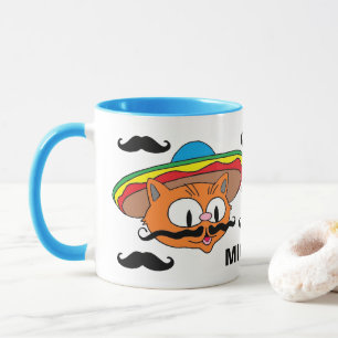 Caneca bigode personalizado do guiador Gato