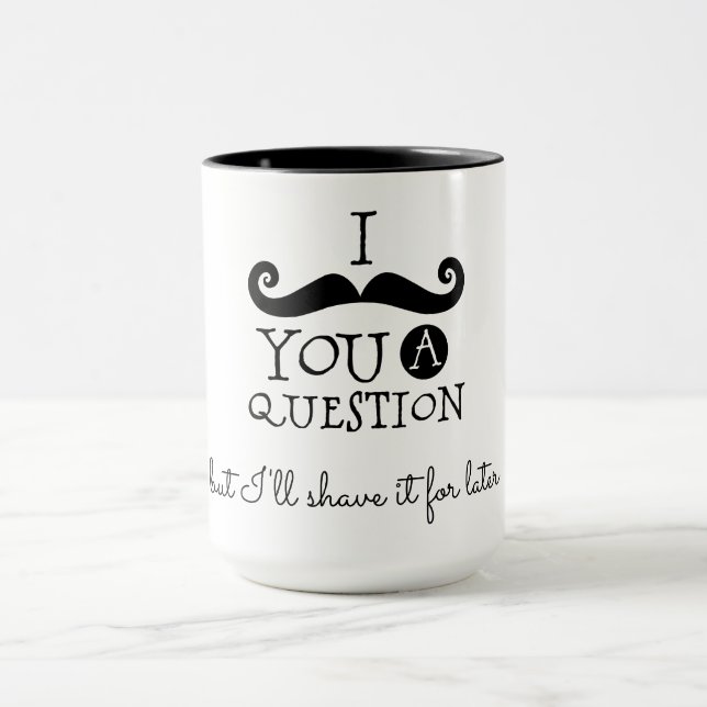 Caneca Bigode Preto Branco Humor (Centro)