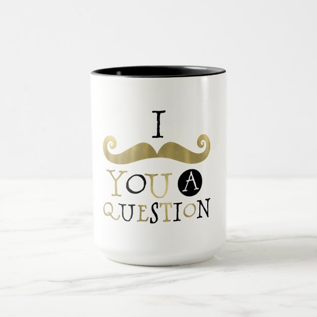 Caneca Bigode Preto Dourado (Centro)