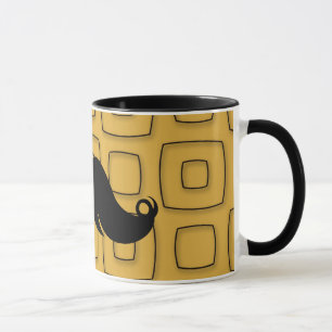 Caneca Bigode preto retro