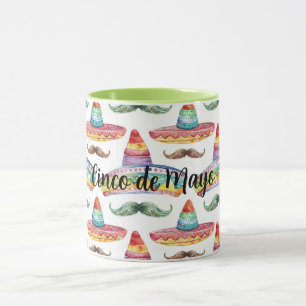 Caneca Bigodes Verdes Marrons Cinco de Maio