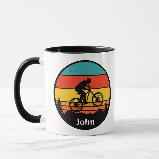 Caneca Bike de montanha, cavaleiros, cores ousadas (Esquerda)