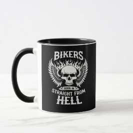 Caneca Bikers Born In Straight From Hell, Mug