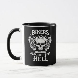 Caneca Bikers Born In Straight From Hell, Mug