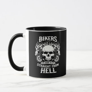 Caneca Bikers Born In Straight From Hell, Mug