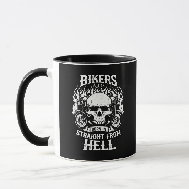 Caneca Bikers Born In Straight From Hell, Mug (Esquerda)