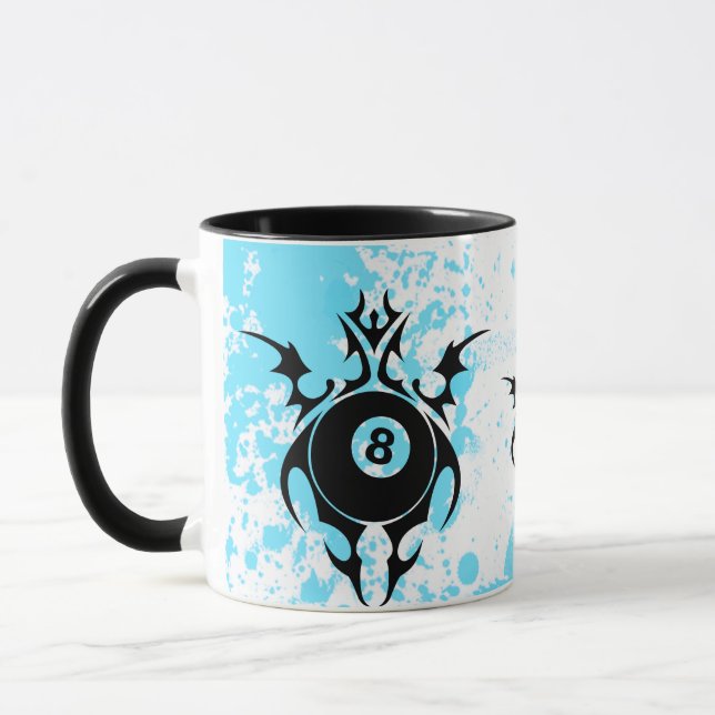 Caneca bilhar, tribal. (Esquerda)