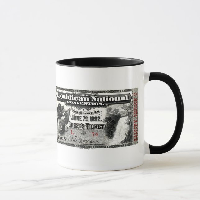 Caneca Bilhete da Convenção Republicana de 1892 (Direita)
