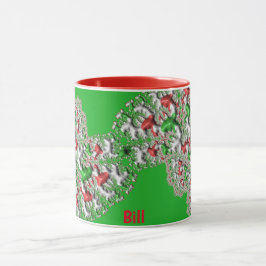 Caneca BILL ~ GLOSSY 3D Natal Vermelho Verde