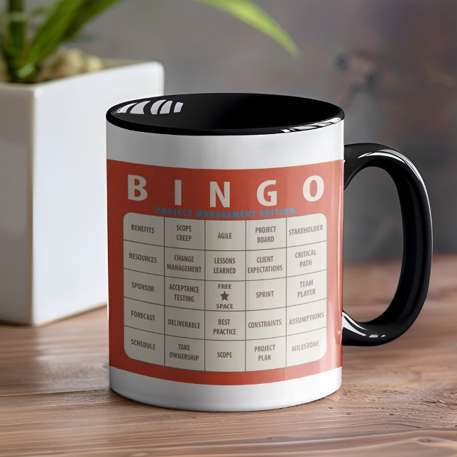 Caneca Bingo Project Management Edition (The ultimate gift to a colleague who likes to keep things fresh in the work place)