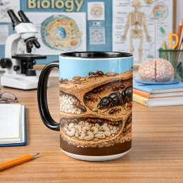 Caneca Biologia da Colônia de Formigas