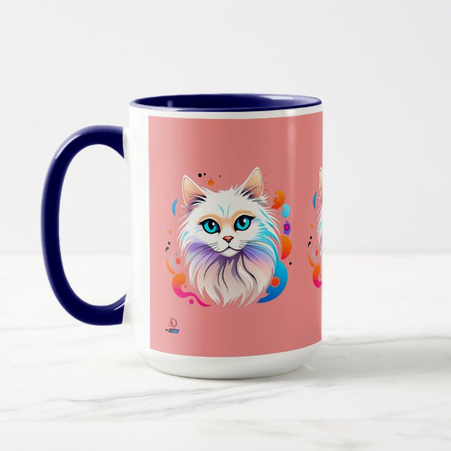 Caneca Birma Katze - Farbige Illustration (Esquerda)