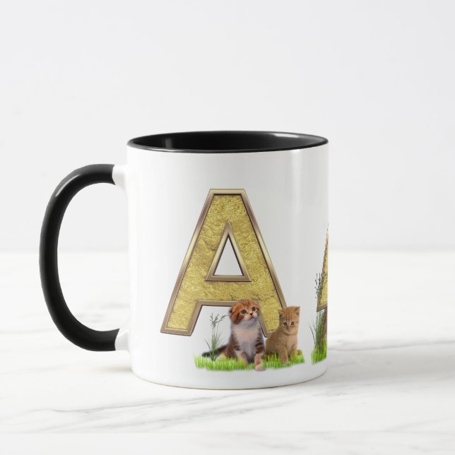 Caneca Birthday-Capital Monograma - letra A (Esquerda)