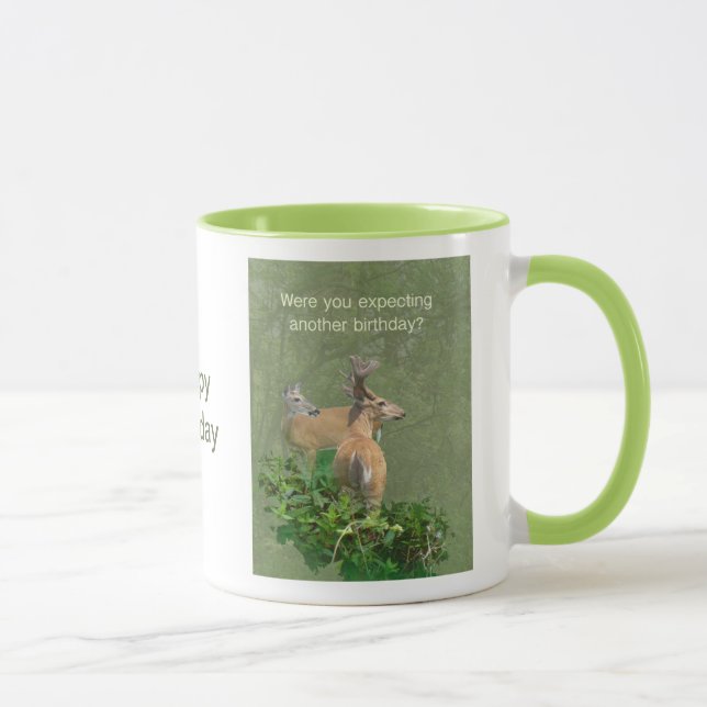 Caneca Birthday Whitetail Deer Buck & Doe (Direita)