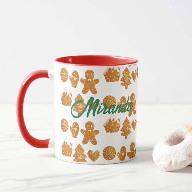 Caneca Biscoitos de Pão-de-Pão de Natal (Com Donut)
