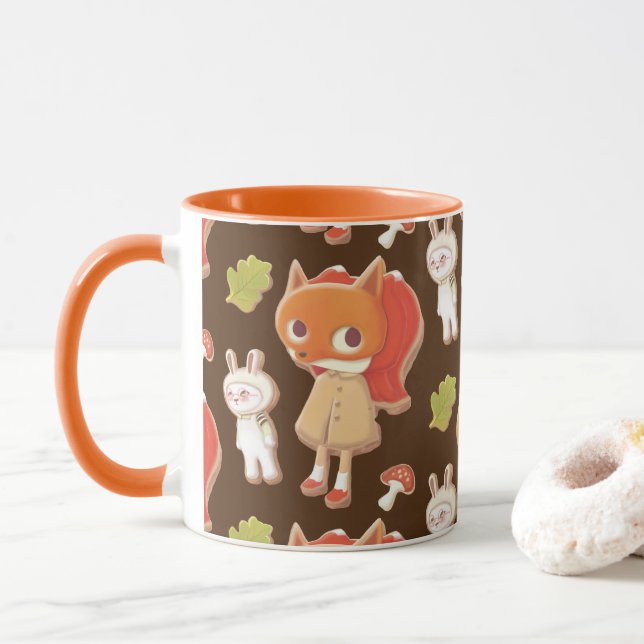 Caneca Biscoitos decorados com animais de madeira (Com Donut)