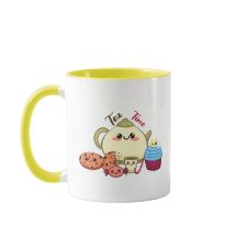 biscoitos kawaii e tempo de chá fofo