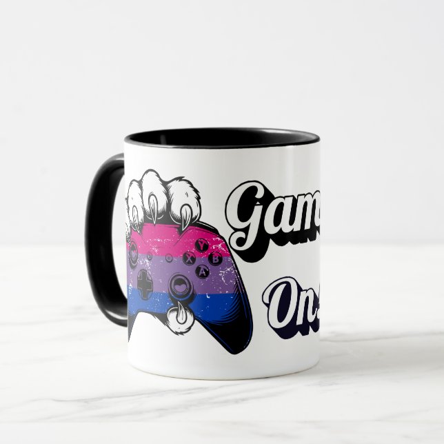 Caneca Bisexual Pride Game On Tiger Paw Controller Mug (Frente Esquerda)