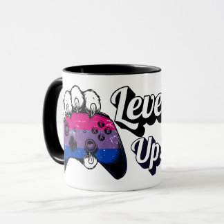 Caneca Bisexual Pride Level Up Tiger Paw Controller Mug