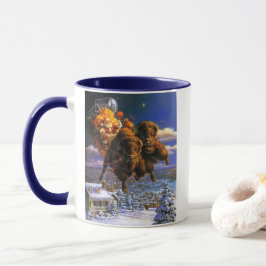 Caneca Bison Pulling Papai Noel