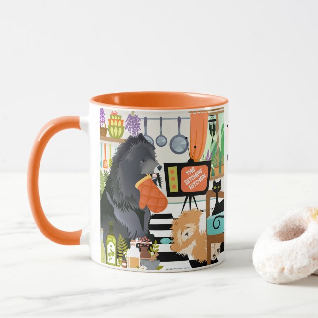 Caneca BITCHEN KITCHEN measure 1 1/2 cups dog cute mug (Com Donut)