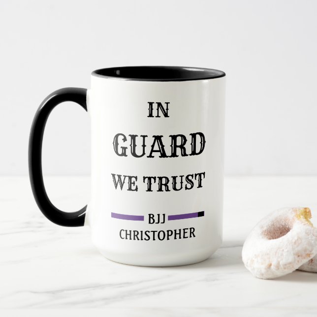 Caneca BJJ brasileiro Jiu Jitsu Guarda Trust Purple Belet (Com Donut)