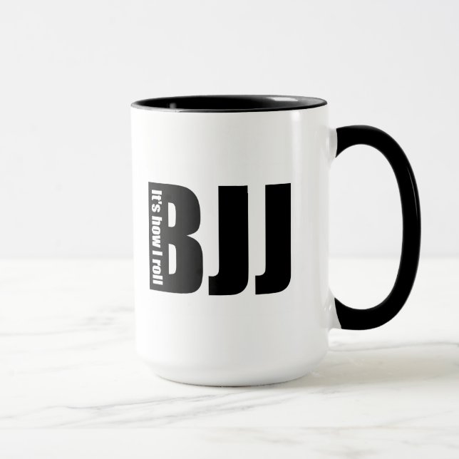 Caneca BJJ - É como eu rolo, agride (Direita)