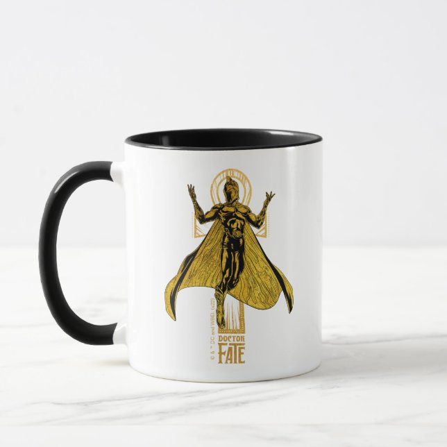 Caneca Black Adam | Gráfico de Caracteres de Destino Médi (Esquerda)