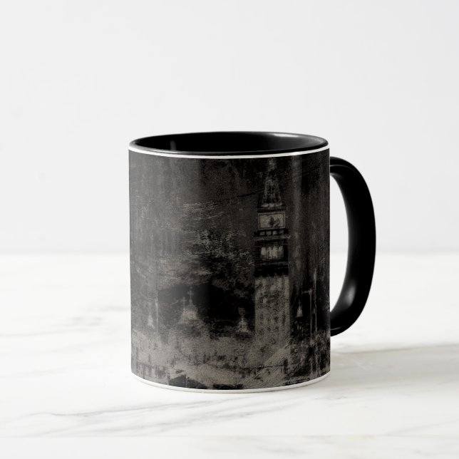 Caneca Black and Taupe Distress Skyline Veneice Itália (Frente Esquerda)