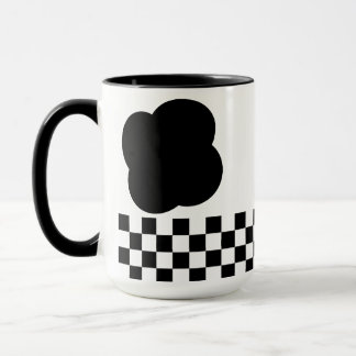 Caneca Black and White Checkerboard Two-Tone Mug