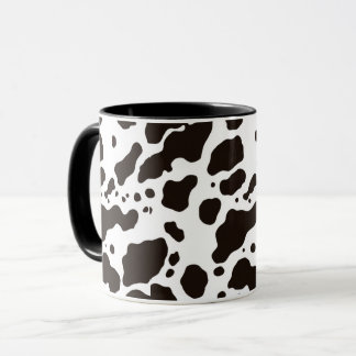 Caneca Black and White Cow Print Coffee Mug