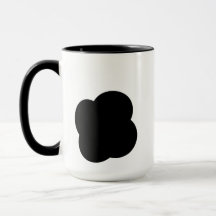 Black and White Floral Two-Tone Mug