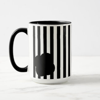 Caneca Black and White Stripe Two-Tone Mug