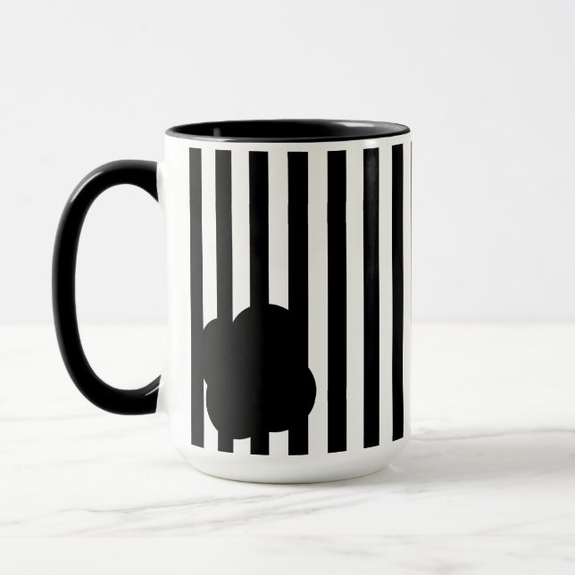 Caneca Black and White Stripe Two-Tone Mug (Esquerda)