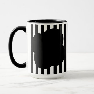 Caneca Black and White Stripe Two-Tone Mug
