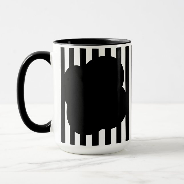 Caneca Black and White Stripe Two-Tone Mug  (Esquerda)
