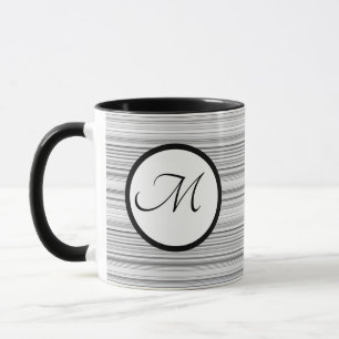 Caneca Black and White Stripes Personal Inicial