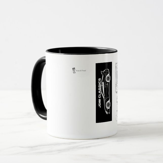 Caneca Black and White Supra Mug | Piston & Thread (Frente Esquerda)