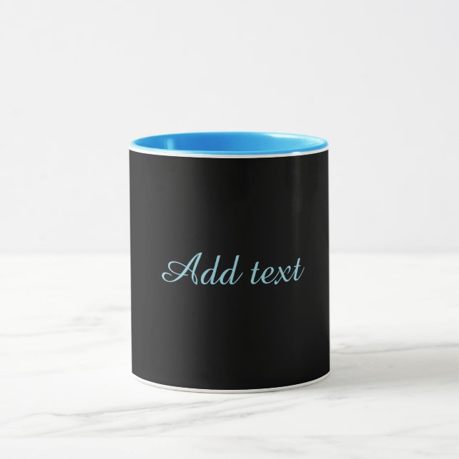Caneca Black-black, simply elegant, blue trim, (Centro)
