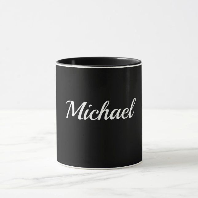 Caneca Black-Black Template, White Script, (Centro)