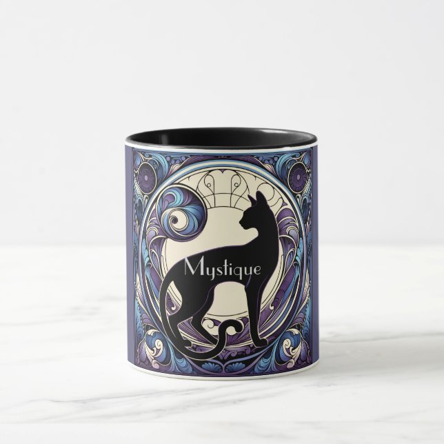 Caneca Black Cat Art Nouveau Puro e Azul (Centro)