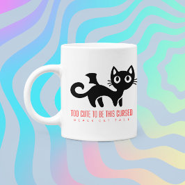 Caneca Black Cat Tails "muito fofo para ser amaldiçoado"