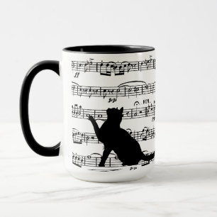 Caneca Black Cats On Sheet Music