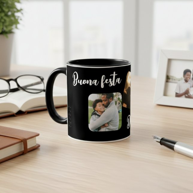 Caneca Black Ceramic Personalized Mug for Dad - Elegant  (Criador carregado)