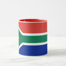 Black Combo Mug com bandeira da África do Sul